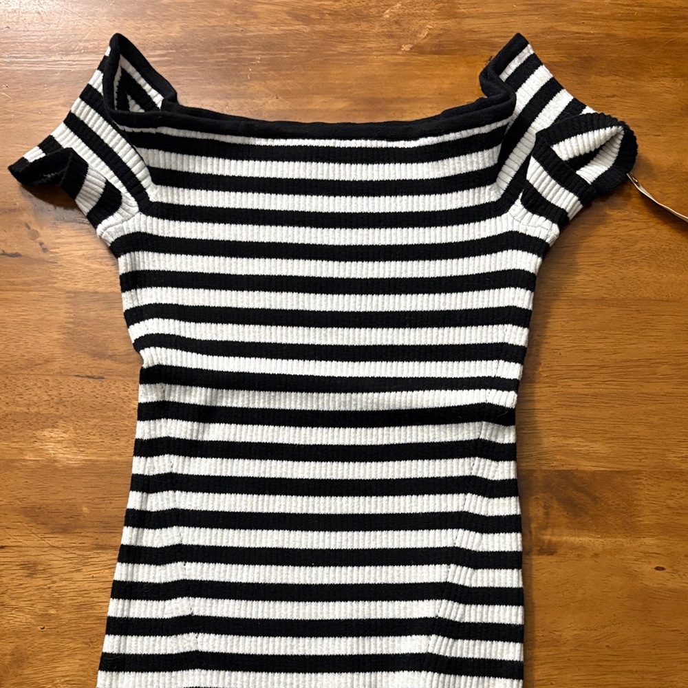 American Eagle Off Shoulder Striped Top